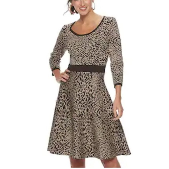 Nina Leonard Dresses & Skirts - NWT Nina Leonard Brown Leopard Print Dress